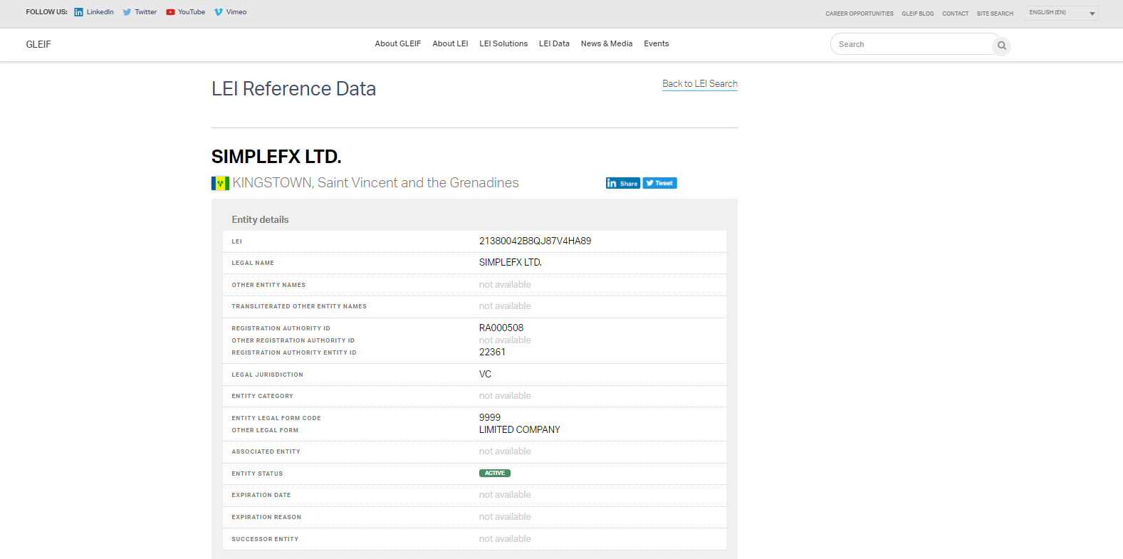 SimpleFX company registration SimpleFX company registration